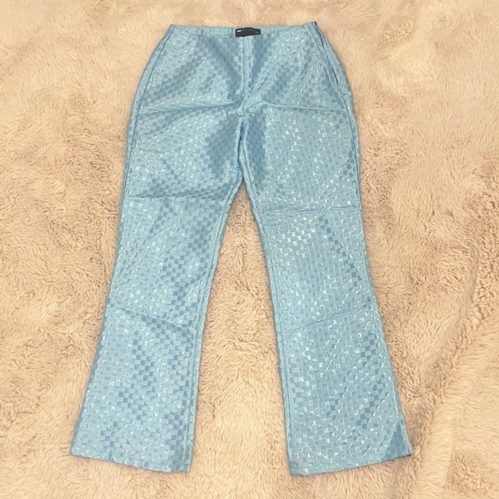 ASOS DESIGN Petite Blue Checkered Pants